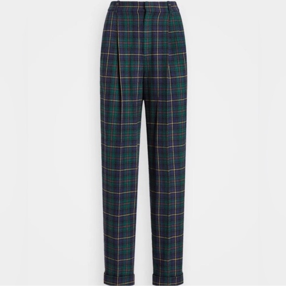 Polo Ralph Lauren Plaid Wool Twill Wide-leg Pant In Polo Tartan - Picture 5 of 5